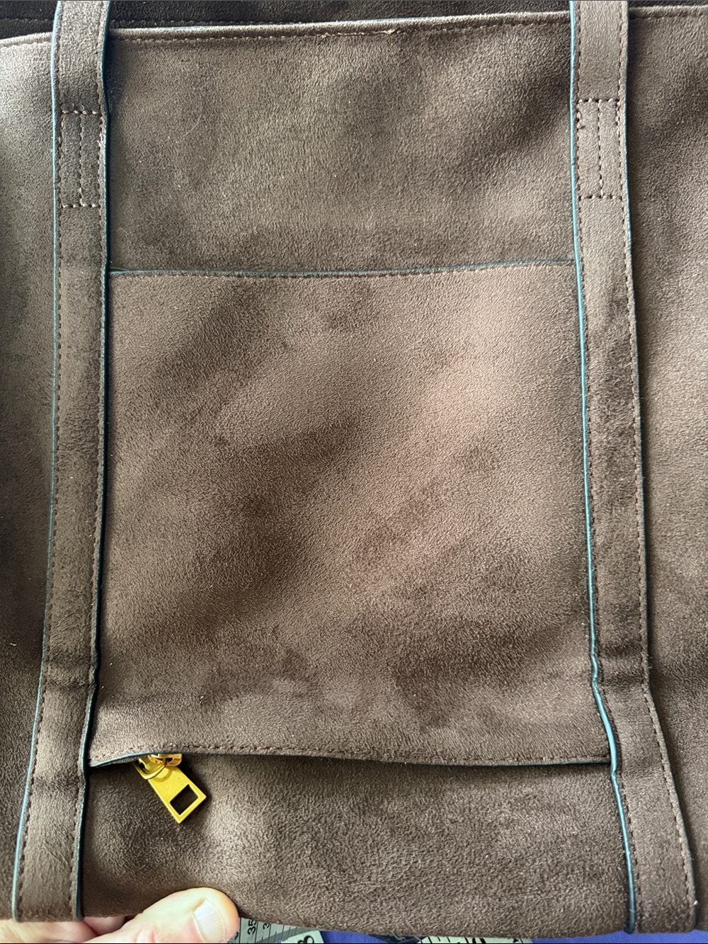 Poppy & Peonies The Meadow Tote in Chocolate Brown Suede - Picture 14 of 14